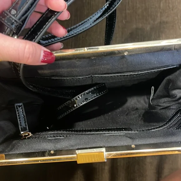 Black Patent Leather Evening Bag - Picture 3 of 4